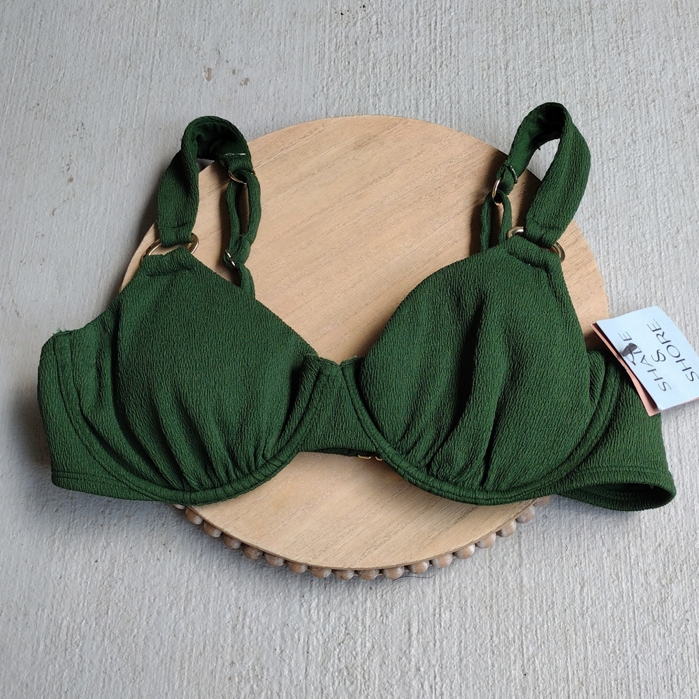 Women's Crepe Ring-Front Underwire Bikini Top - Shade & Shore 34 D